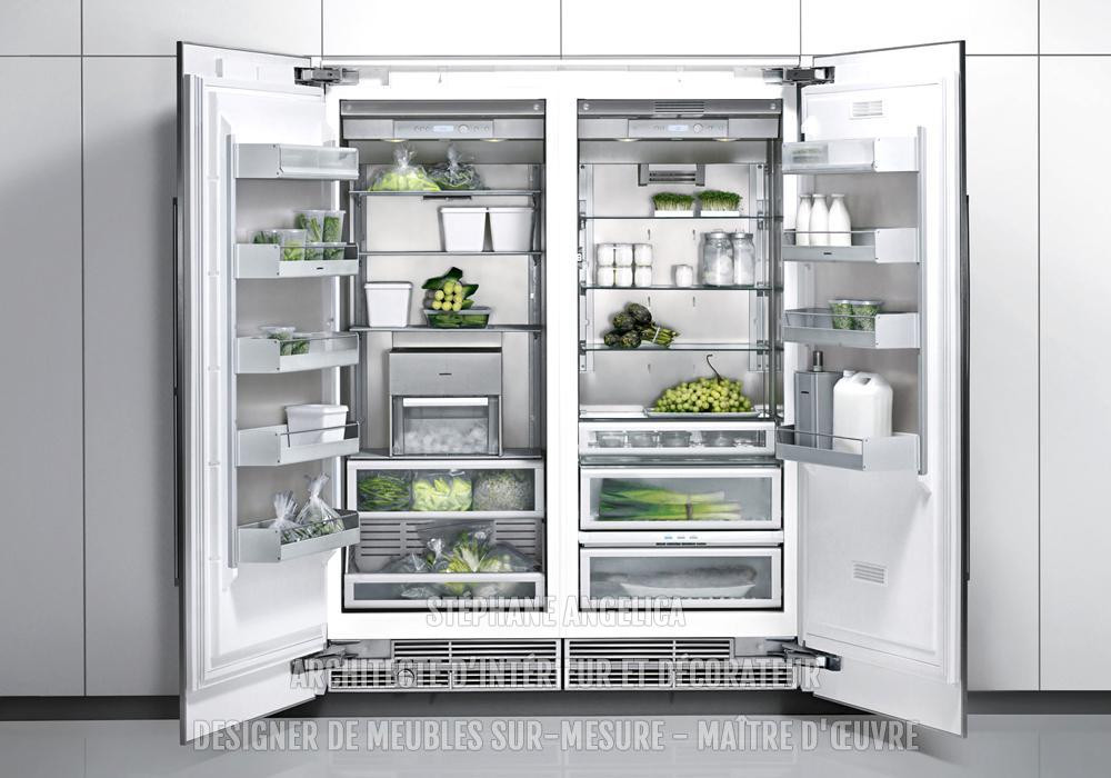 Réfrigérateur encastrable de cuisine sur-mesure
