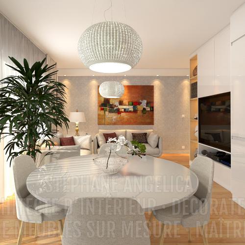 PROJET TRAVAUX PIÈCE DE 34 M² · APRÈS : RÉNOVATION ET AGENCEMENT DE MEUBLES SUR MESURE