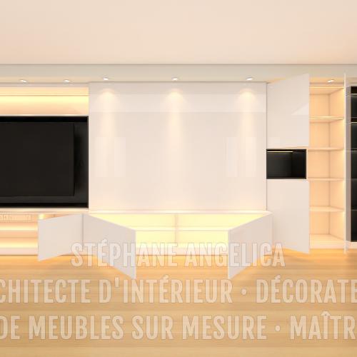 MEUBLE TV LED SUR MESURE · SANS LA DÉCORATION DE LA PIÈCE