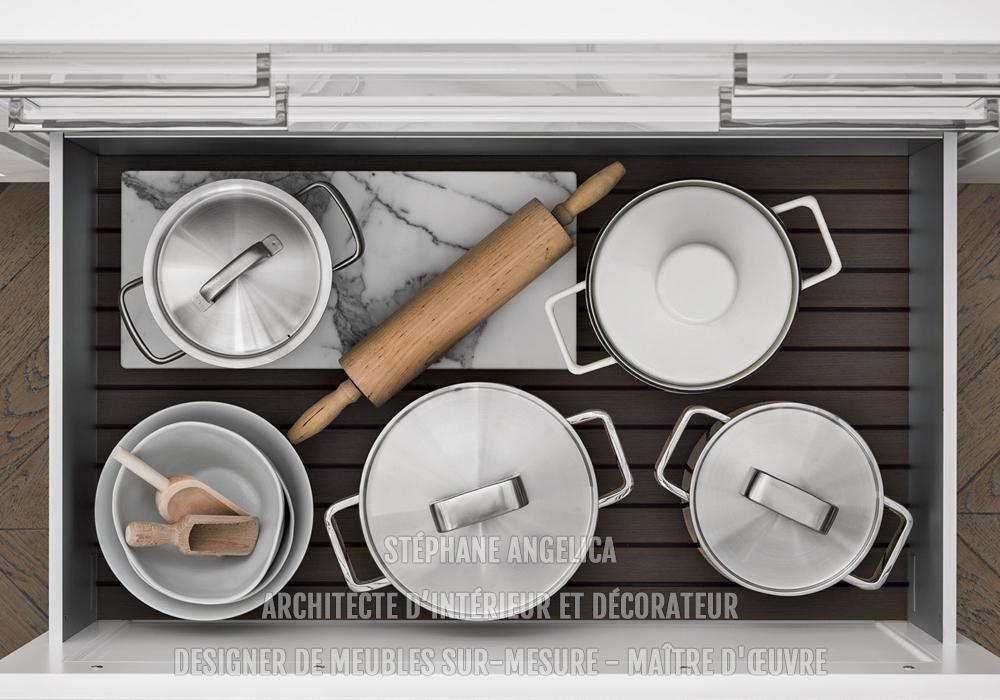 Meuble rangement casseroles sur-mesure