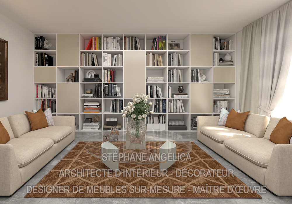Meuble bibliothèque sur mesure