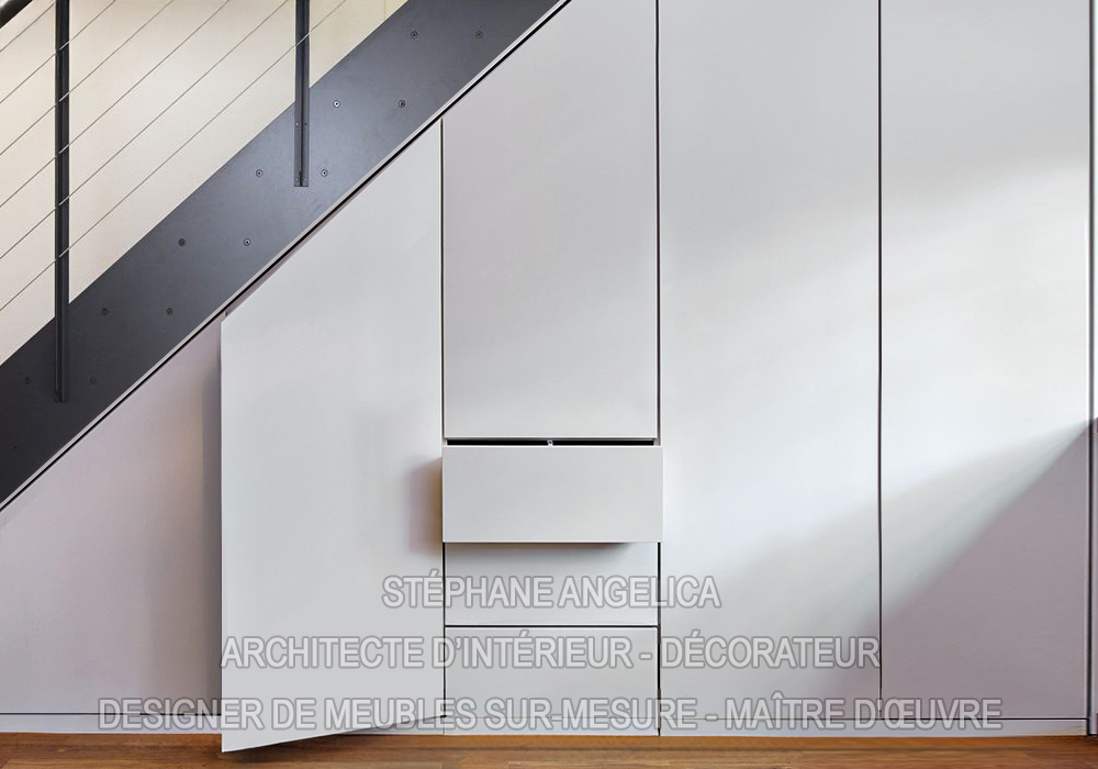 Meuble sous escalier sur mesure