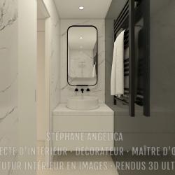 SALLE D'EAU DES ENFANTS SUR-MESURE : APPARTEMENT VEFA EN RENDUS 3D ULTRA HD