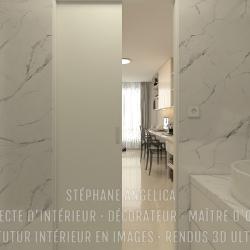 SALLE D'EAU DES ENFANTS SUR-MESURE : APPARTEMENT VEFA EN RENDUS 3D ULTRA HD