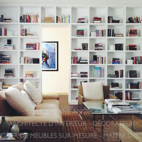 BIBLIOTHÈQUE • Un meuble d'angle sur-mesure au design atypique -  SUPERSTRATE Architecture Intérieure et Fabrication mobilier design sur  mesure Toulouse
